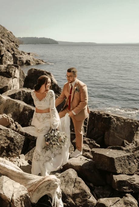 Nearly words, walking on rocks on their golf island weddings