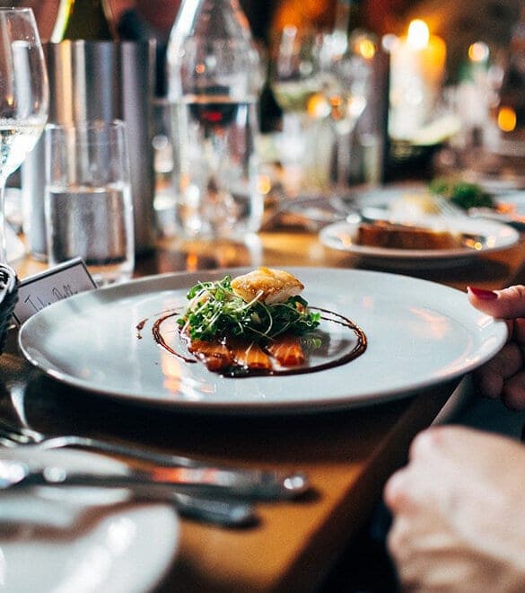 Dinner on plate at Campbell River Wedding