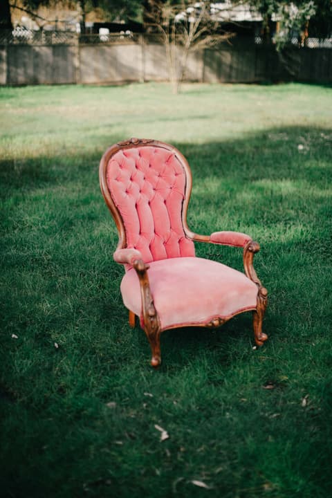 Vintage Dusty Rose Velvet Arm Chair