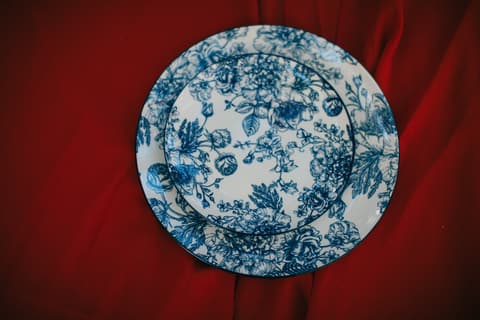Blue Floral Dinner Plates