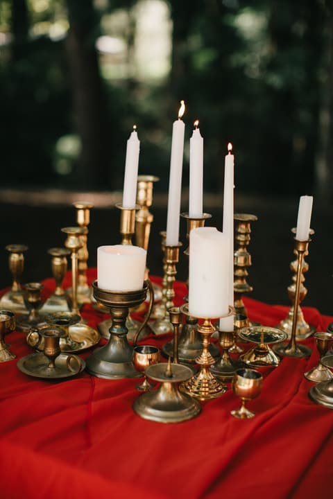 Mixed Size/Style Brass Candlestick Holders