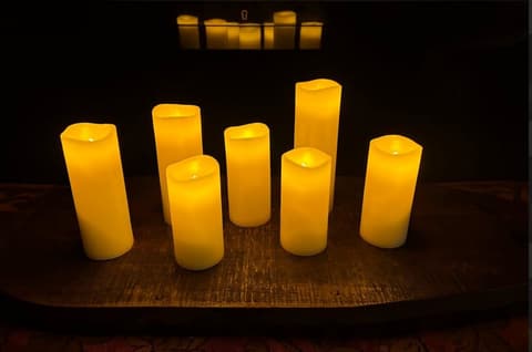 LED Wick Candles, Real Wax Exterior