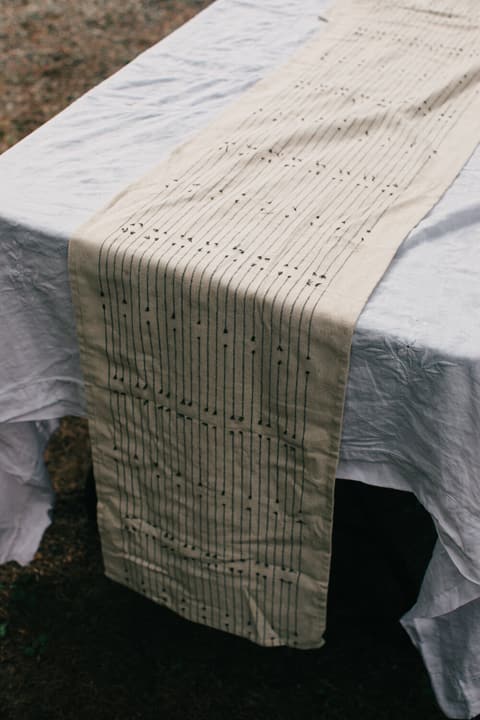 Beige Table Runners with Black Stitch
