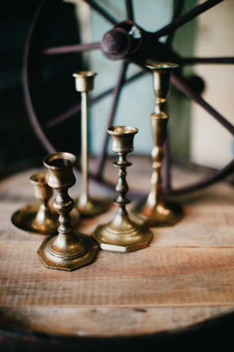 Vintage Brass Taper Candle Holders