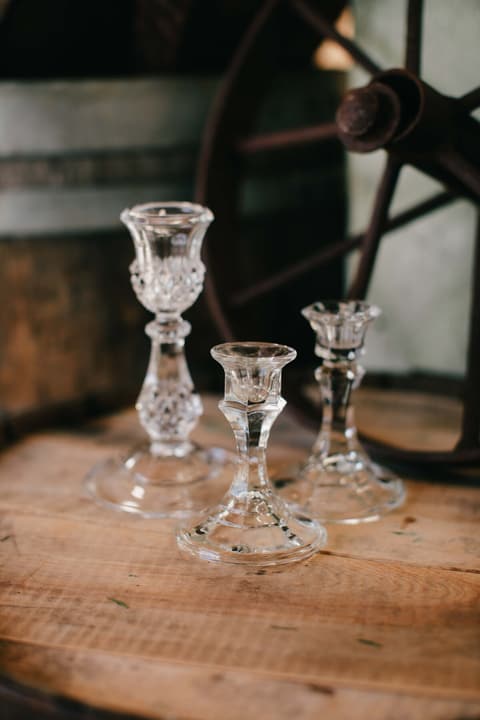 Vintage Crystal/Glass Taper Candlestick Holders